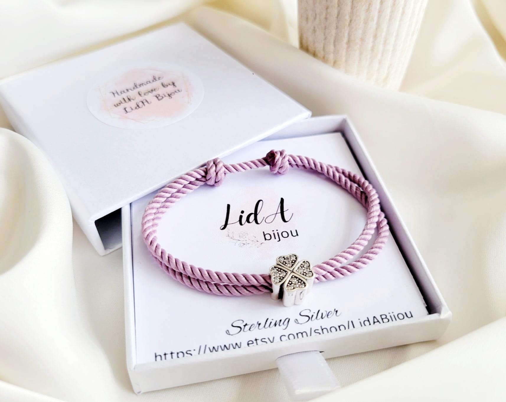 ＊handmade＊no.79 Sterling Silver Four Leaf Clover Bracelet, 4 Leaf Clover