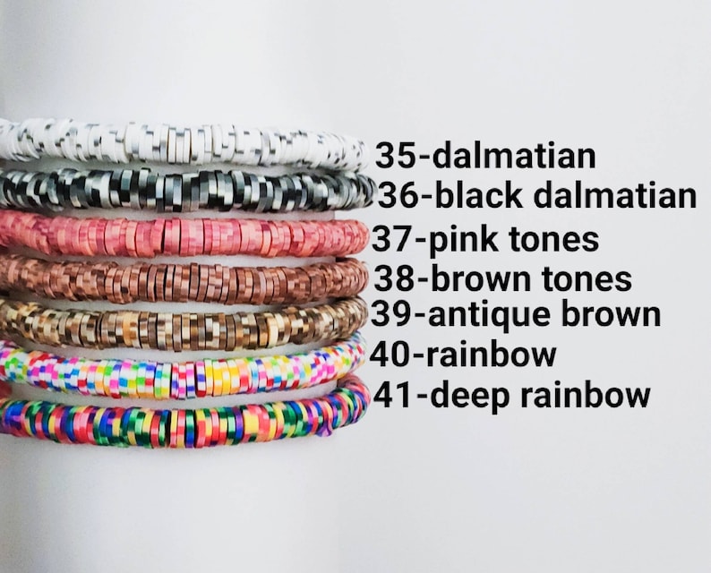 Full of Colour Name Bracelet Custom Bead Bracelet Heishi Etsy