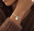 Birthstone Bracelet For Women, Birthstone Sterling Silver Bangle Bracelets, Birthday Jewellery Gift For Her