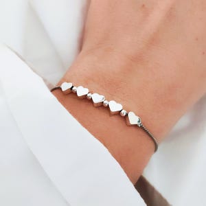 Cadeaux bracelet coeur 20e/30e/40e/50e/60/70e anniversaire, cadeau d'anniversaire bracelet argent/or 50e pour femme, amis, maman