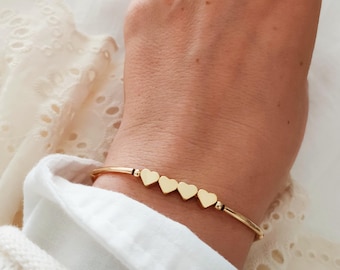 20th/30th/40th/50th/60th/70th Birthday Gift For Her, Heart Bracelet Gifts, 40th Silver/Gold Bracelet Birthday Jewelry Gifts For Women Friend