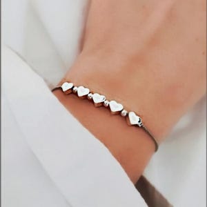 20th/30th/40th/50th/60th/70th Birthday Heart Bracelet Gifts, 50th Silver/Gold Bracelet Birthday Jewelry Gift For Women Her Friends Mum image 1
