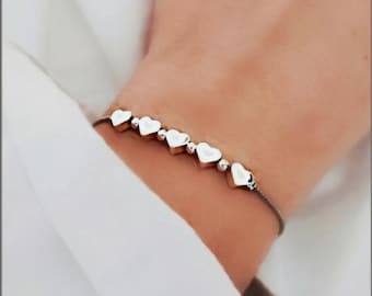 20th/30th/40th/50th/60th/70th Birthday Heart Bracelet Gifts, 50th Silver/Gold Bracelet Birthday Jewelry Gift For Women Her Friends Mum