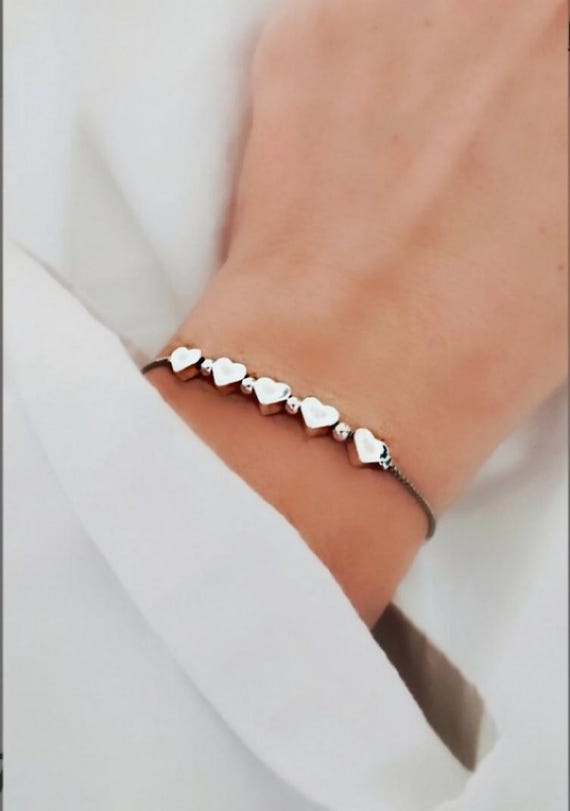 20th/30th/40th/50th/60th/70th Birthday Heart Bracelet Gifts, 50th Silver/Gold Bracelet Birthday Jewelry Gift For Women Her Friends Mum