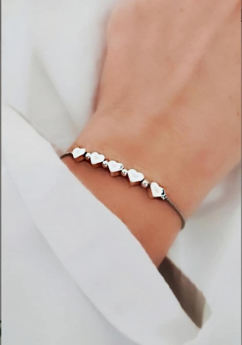 20th/30th/40th/50th/60th/70th Birthday Heart Bracelet Gifts, 50th Silver/Gold Bracelet Birthday Jewelry Gift For Women Her Friends Mum image 1
