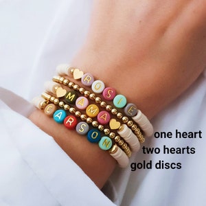 Full Of Colour Name Bracelet, Custom Bead Bracelet, Heishi Bracelet, Custom Gifts zdjęcie 2