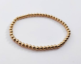 Gold Plated Beaded Name Bracelet: Personalized Stacking Bracelet