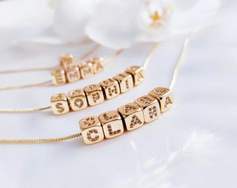 Custom Name Necklace, 18K Gold Plated Name Necklace, Personalized Name Necklace, Birthday Gift for Her, Christmas Gift, Gift for Mom