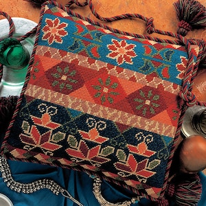 Tapestry Needlepoint Kit - Topkapi Cushion - Premium Tapestry Cushion Front - Glorafilia - Kelim design