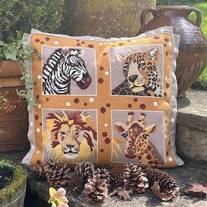Tapestry Needlpoint Kit - Majestic Animals - Premium Tapestry Kit Cushion Front - Glorafilia - wild animals