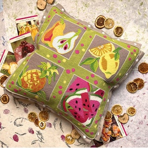 Tapestry Needlepoint Kit - Luscious Fruit cushion - Premium Tapestry Kit Cushion Front - Glorafilia - Fruit