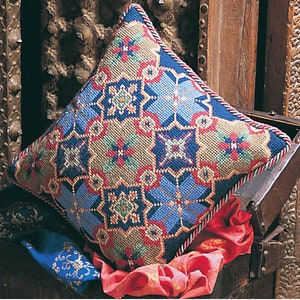 Tapestry Needlepoint Kit - Moorish Tiles Cushion - Premium Tapestry Kit Cushion Front - Glorafilia - Kelim design