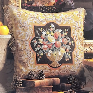 Tapestry Needlepoint Kit - Louis XIV Oranges and Lemons Cushion - Premium Tapestry Cushion Front Kit - Glorafilia - Floral design historical