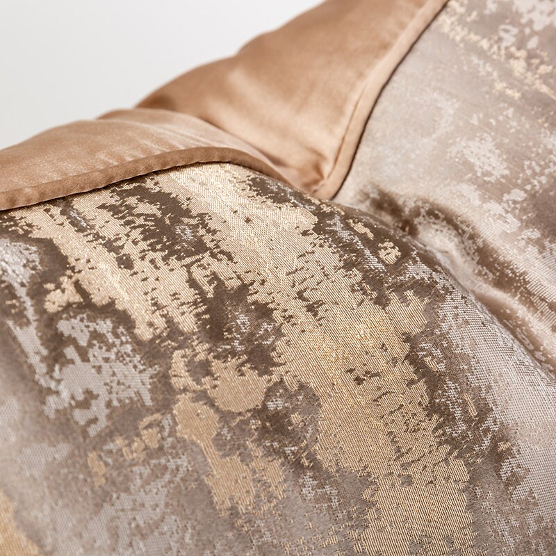 Deep Champagne and Gold Modern Jacquard Pillow Cover Splash Etsy