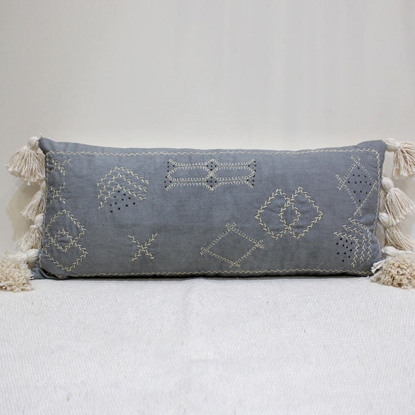 Grey Lumbar Pillow Etsy