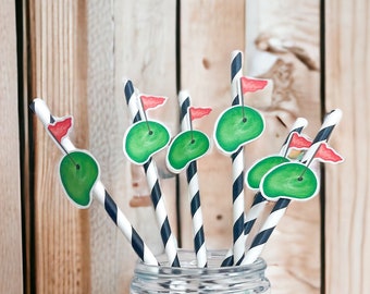 Golf Straws | Drinking Straws | Golf Birthday | Golfing Birthday Party | Golf | Party Decorations | Decor