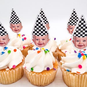 Racing Toppers |  Cupcake Toppers | Photo Head | Two Fast | Cupcake Toppers | Fast One Birthday Theme |