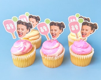 Pickleball Toppers | Pickleball Birthday | Pickleball Theme | Cupcake Toppers | Bach Party Decorations | Birthday Decor | Pickleball Party|