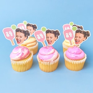 Pickleball Toppers | Pickleball Birthday | Pickleball Theme | Cupcake Toppers | Bach Party Decorations | Birthday Decor | Pickleball Party|
