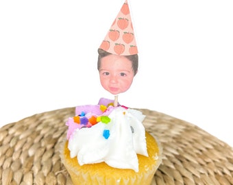 Peach Party Cupcake Toppers |Mini Cupcake Toppers | Photo head | First Birthday | Cupcake Toppers | Theme | Birthday |