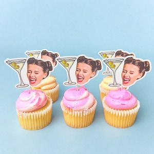 Martini Toppers | Bikinis and Martinis Bach | Martini Birthday Theme | Cupcake Toppers | Bach Party Decorations | Birthday Decor |