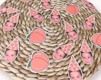 Peach Photo Head Confetti | One Sweet Peach | First Birthday | Peach birthday | Confetti | Peach Theme | Photo Confetti |