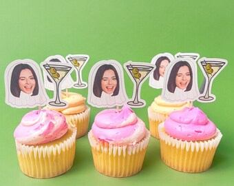 Martini Bride Toppers | Bikinis and Martinis | Martinis Theme | Cupcake Toppers | Bach Party Decorations | Martini Party Theme |