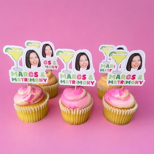 Margarita Bride Toppers | Margs and Matrimony | Margarita Theme | Cupcake Toppers | Bach Party Decorations | Margarita Theme |