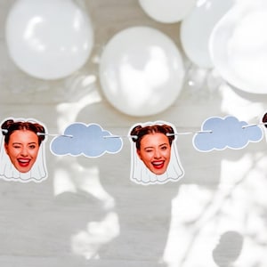 Bachelorette Photo Banner | Cardstock Banner | 5 Foot Long | photo head Banner | Party Banner | On cloud 9 theme