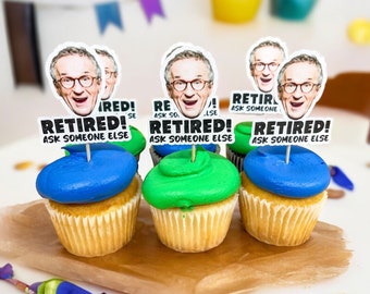 Retirement Cupcake Toppers | Retirement Party Decorations | Retirement Party Theme | Happy Retirement | Personalized Cupcake Toppers