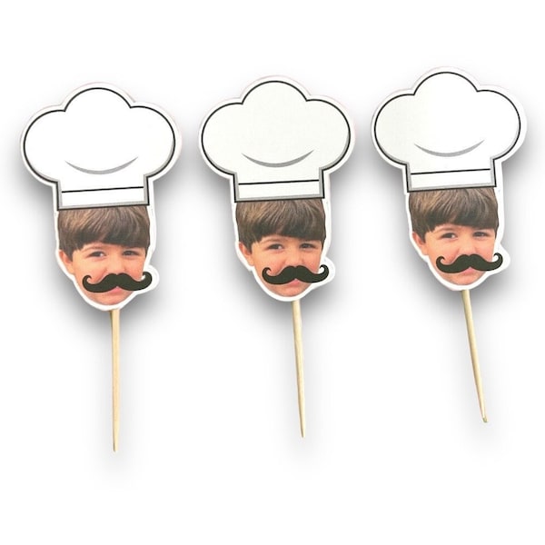 Pizza Party Cupcake Toppers |Cupcake Toppers | Photo head | First Birthday | Cupcake Toppers | Theme | Birthday | Pizza Theme |