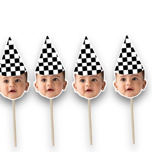 Racing Toppers |  Cupcake Toppers | Photo Head | Two Fast | Cupcake Toppers | Fast One Birthday Theme |