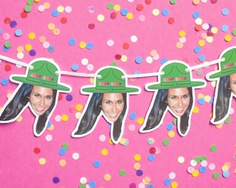 custom face | Cardstock Banner | 5 Foot Long | photo head Banner | Party Banner | Camp Bach Camper | Bachelorette Camp Theme | Camp Banner