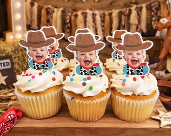 cowboy cupcake toppers | western birthday party decorations | my first rodeo birthday party supplies | cowboy 1st birthday | western party