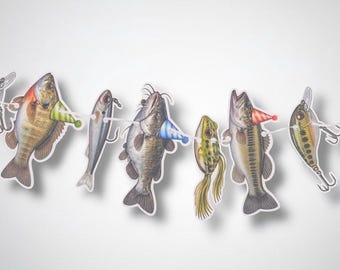 Party Banner | 5 Foot Long | Fishing Party Decor | Fishing Banner | Fish Birthday Banner | Kids Birthday Theme | Lure | Bass | Catfish