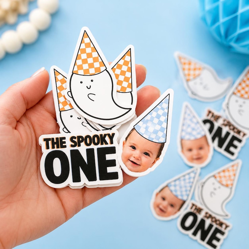 Spooky One Confetti | Ghost Birthday Confetti | First Birthday | Two Spooky | Blue Halloween | Halloween Birthday | Spooky Party Decor image 1