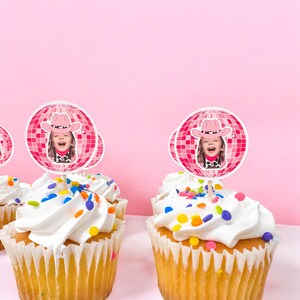 Mini Disco Cowgirl Cupcake Topper | meine erste Rodeo-Geburtstagsfeier | Disko-Cowgirl-Party | Cowgirl Junggesellinnenabschiede Thema | Western-Geburtstag