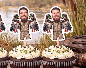 Cupcake Toppers | Mallard Duck Hunting Birthday | One Lucky Duck | Cupcake Decoration | First Birthday | Birthday | Duck Party Theme |
