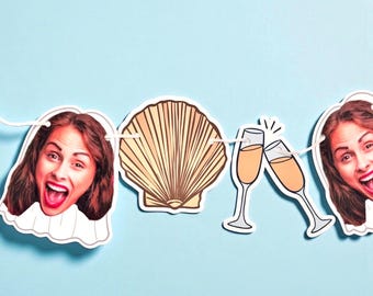 Bachelorette Photo Banner | Cardstock Banner | 5 Foot Long | photo head Banner | Party Banner | Last toast on the coast | Beach Bachelorette