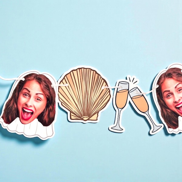 Banner de foto de despedida de soltera / Banner de cartulina / 5 pies de largo / Banner de cabeza de foto / Banner de fiesta / Último brindis en la costa / Despedida de soltera en la playa