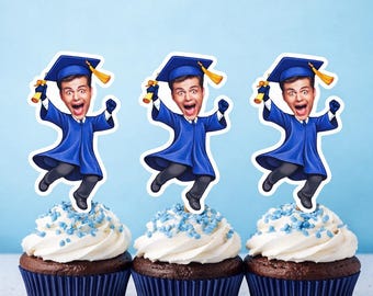 Graduation Cupcake Toppers | 2024 Graduation | College Grad | Senior Graduation | Party supplies | Party decor | Graduation | Cake |