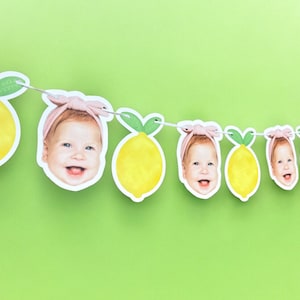 Bannière photo citron | Bannière en papier cartonné | 5 pieds de long | Tête de photo Bannière | Bannière de fête | Thème citron | Anniversaire citron