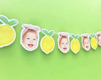 Lemon Photo Banner | Cardstock Banner | 5 Foot Long | photo head Banner | Party Banner | Lemon Theme | Lemon Birthday