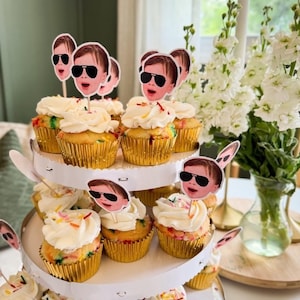 Two Cool Party Cupcake Toppers | Cupcake Toppers | Photo head | First Birthday | Cupcake Toppers | Theme | Birthday | Two Cool Theme