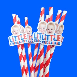 Little Firecracker Straws | Drinking Straws | 4th of July Birthday Party Supplies | 4th of July Birthday | Party Decorations | Straws |