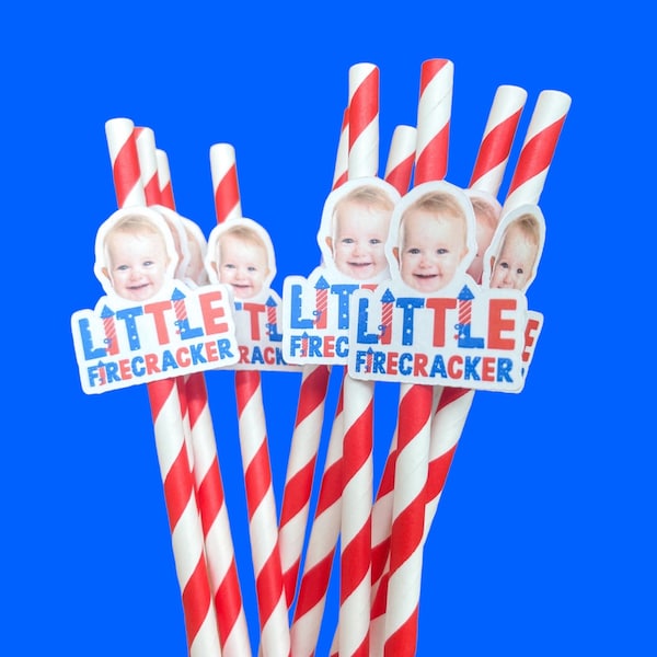 Pajitas de petardos pequeños / Pajitas para beber / Suministros para fiestas de cumpleaños del 4 de julio / Cumpleaños del 4 de julio / Decoraciones para fiestas / Pajitas /