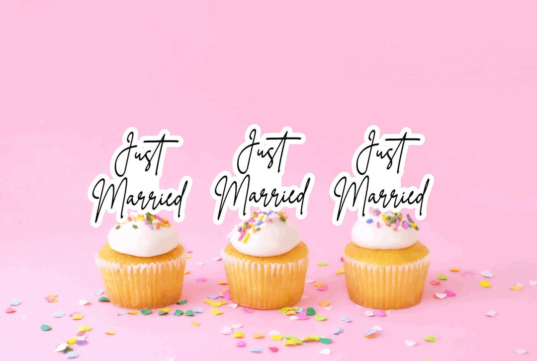 Just Married Toppers Cupcake Cake Just Married Decor . Wedding Decor
