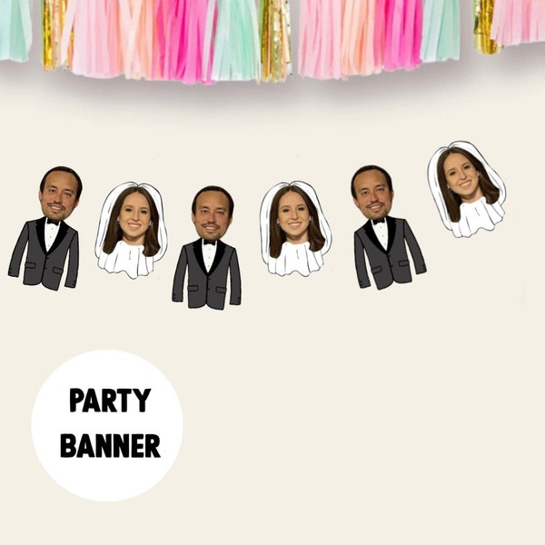 Striscione per sposi / Foto in primo piano / Striscione personalizzato / Festa di fidanzamento / Addio al nubilato / Addio al nubilato / Addio al nubilato / Addio al celibato