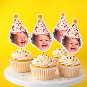 Seafood Cupcake Toppers | Face Cupcake Toppers | Birthday Party Decorations | Seafood Boil | Crawfish Boil | Summertime | Birthday Theme