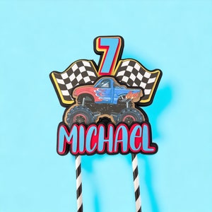 Monster Truck Cake Topper | Monster Truck Birthday | Wheels | Trucks | Birthday Party Cake Topper